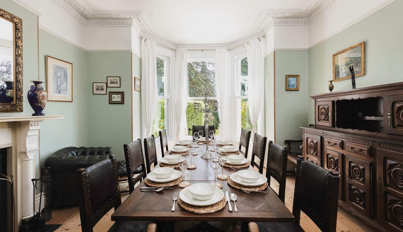 The fabulous dining-room has a real fire to keep you warm throughout the seasons.