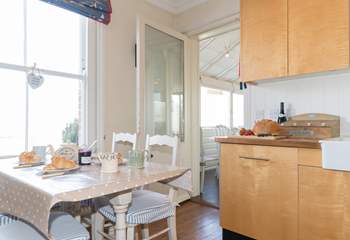 Appreciate the sea views whilst cooking in this lovely well-equipped kitchen.   