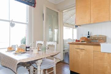 Appreciate the sea views whilst cooking in this lovely well-equipped kitchen.