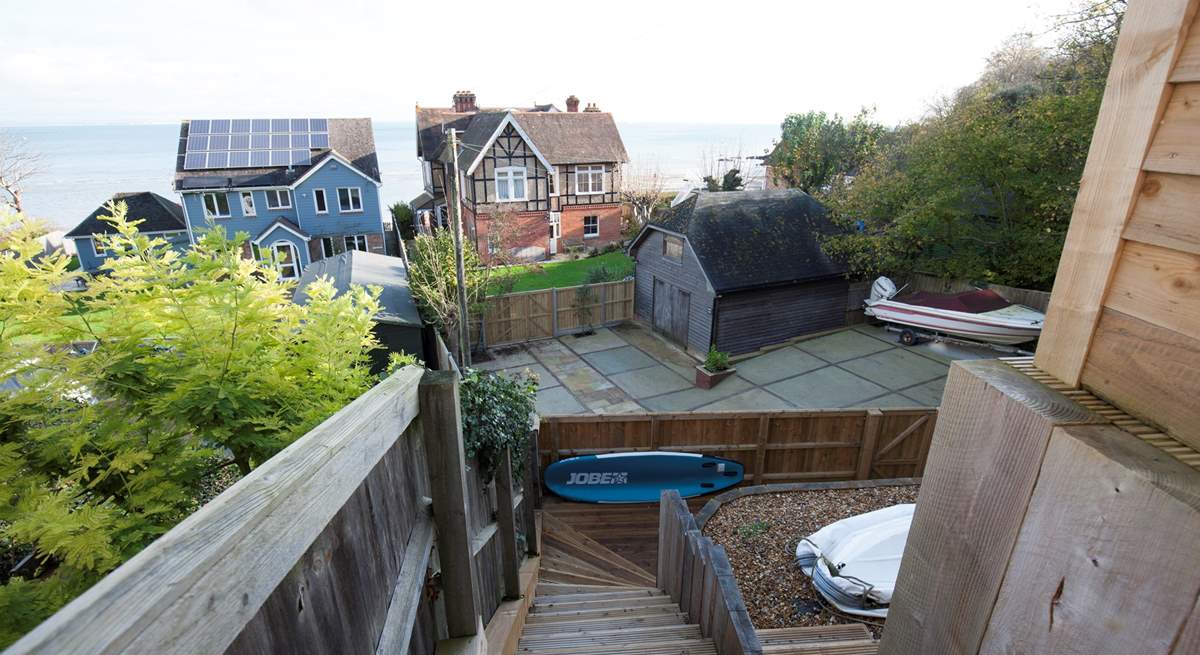 Please supervise young children when outside as the garden is on three levels, with steps at the bottom of the garden.