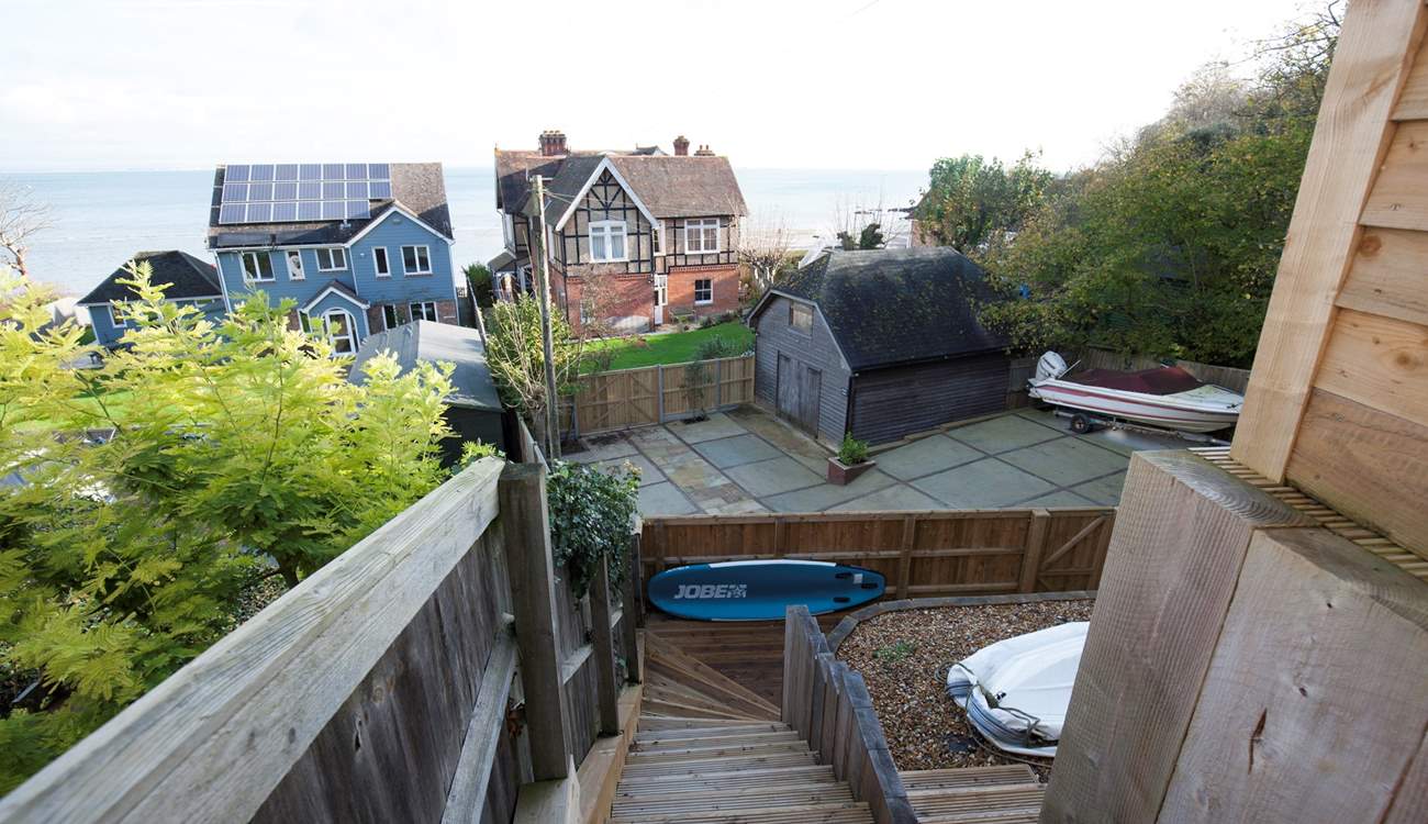 Please supervise young children when outside as the garden is on three levels, with steps at the bottom of the garden.