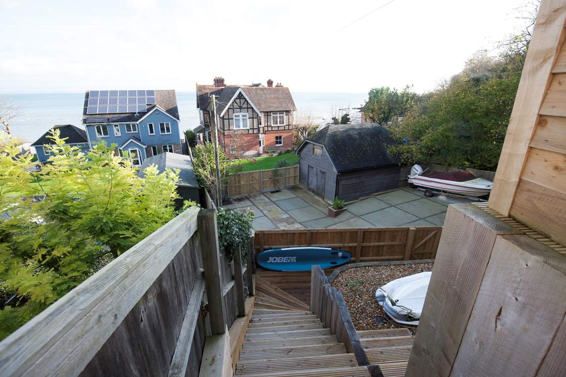 Please supervise young children when outside as the garden is on three levels, with steps at the bottom of the garden.