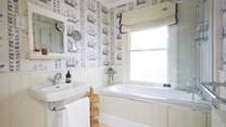 The spacious family bathroom on the first floor. 