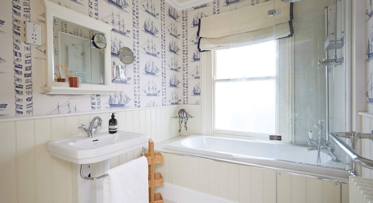 The spacious family bathroom on the first floor. 