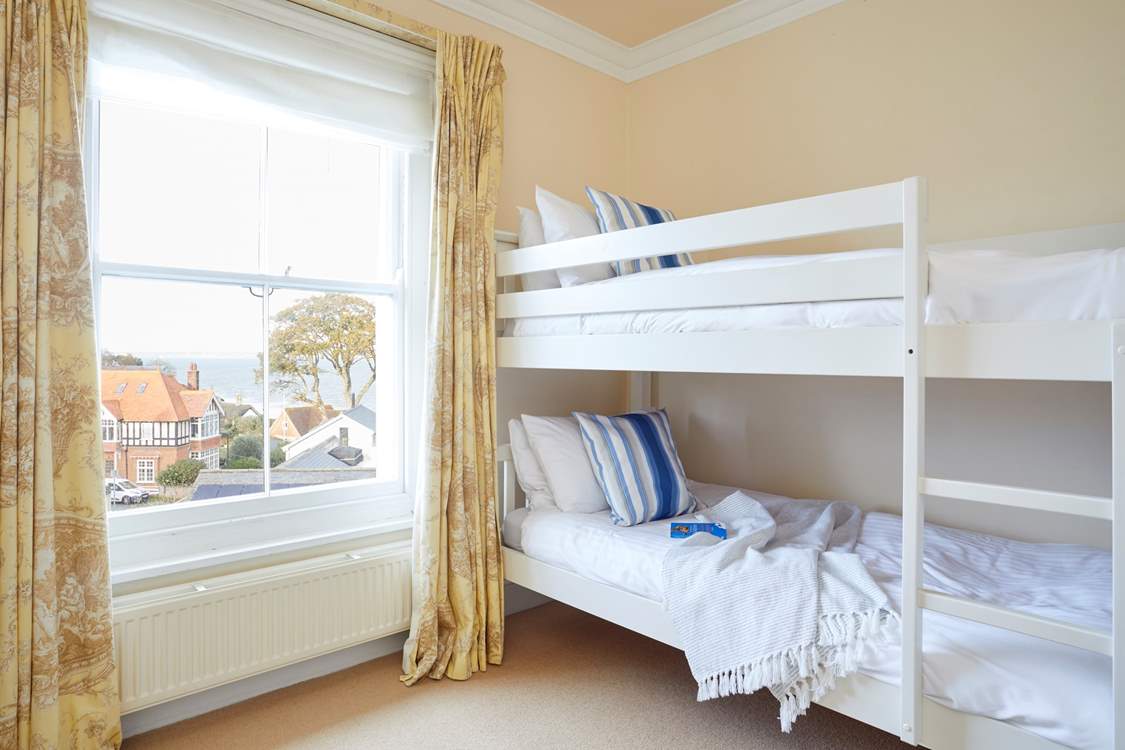 Located on the first floor this room has two sets of bunk-beds.
