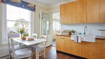 Appreciate the sea views whilst cooking in this lovely well-equipped kitchen.   