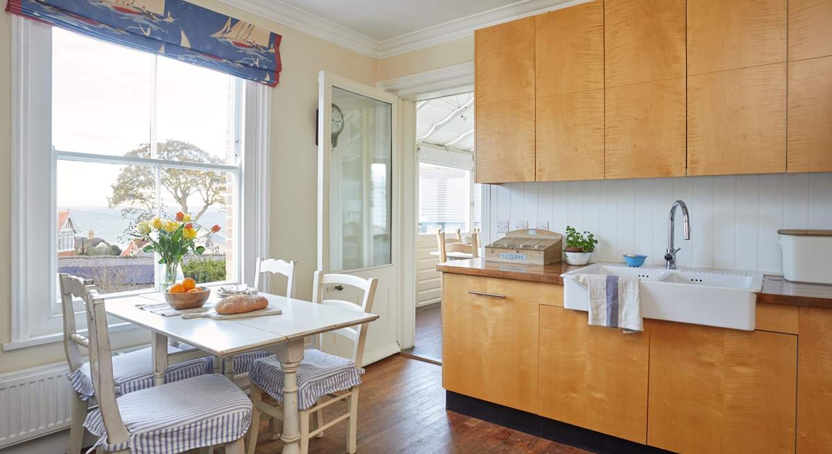 Appreciate the sea views whilst cooking in this lovely well-equipped kitchen.   