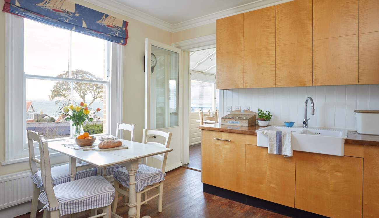 Appreciate the sea views whilst cooking in this lovely well-equipped kitchen.   