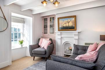 The sitting-room is on the first floor making the most of those wonderful views.