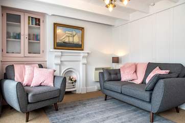 The sitting-room is very stylish...
