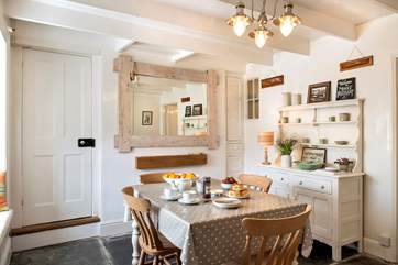 The cottage dining-room is very charming.