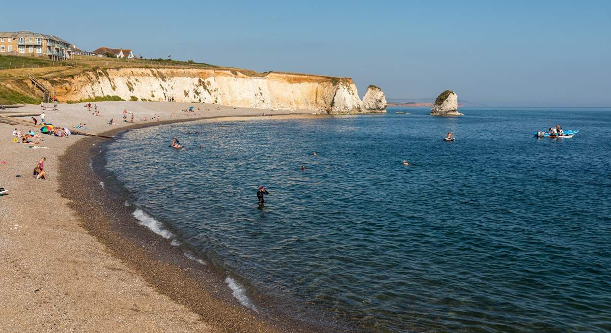 Freshwater Bay is ideal for kayaking with Adventure Activities located opposite. 