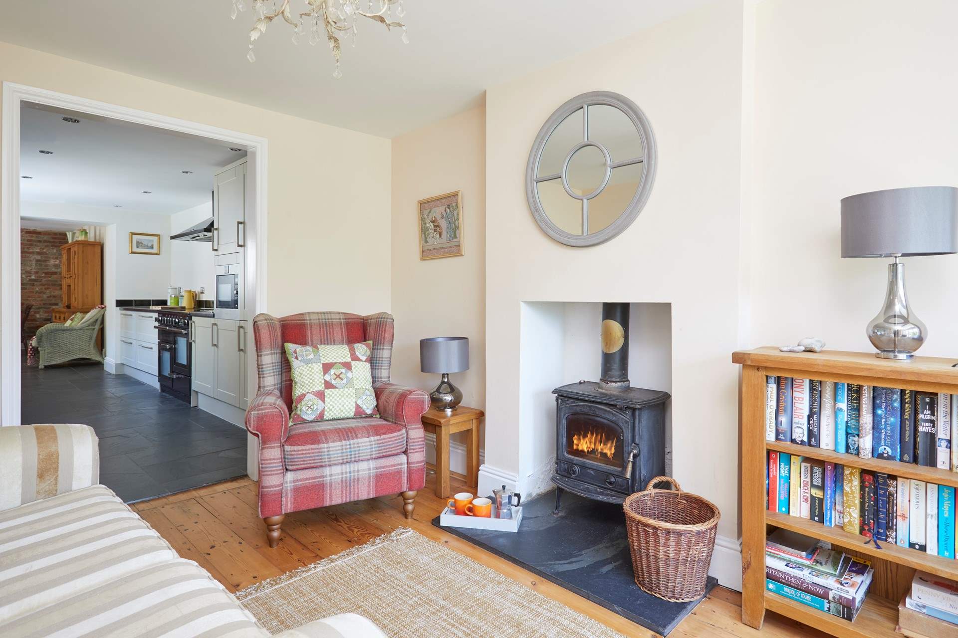 The second sitting-room is perfect to relax and chat with your loved ones (please note, the wood-burner is not for guests' use).