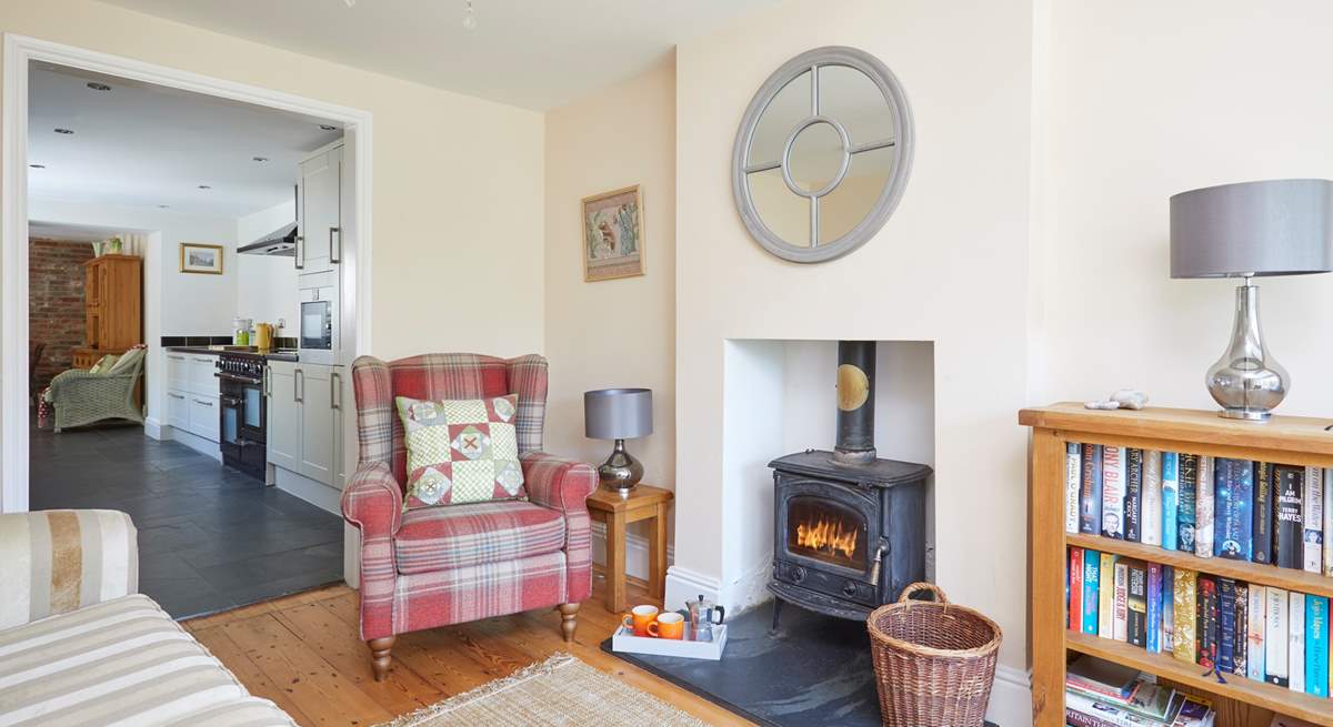 The second sitting-room is perfect to relax and chat with your loved ones (please note, the wood-burner is not for guests' use).