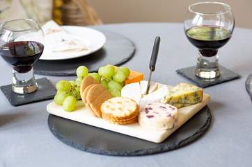 Cheese and wine.