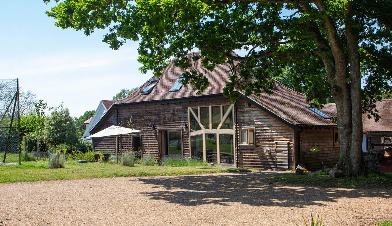 Surrounded by trees and woodland.