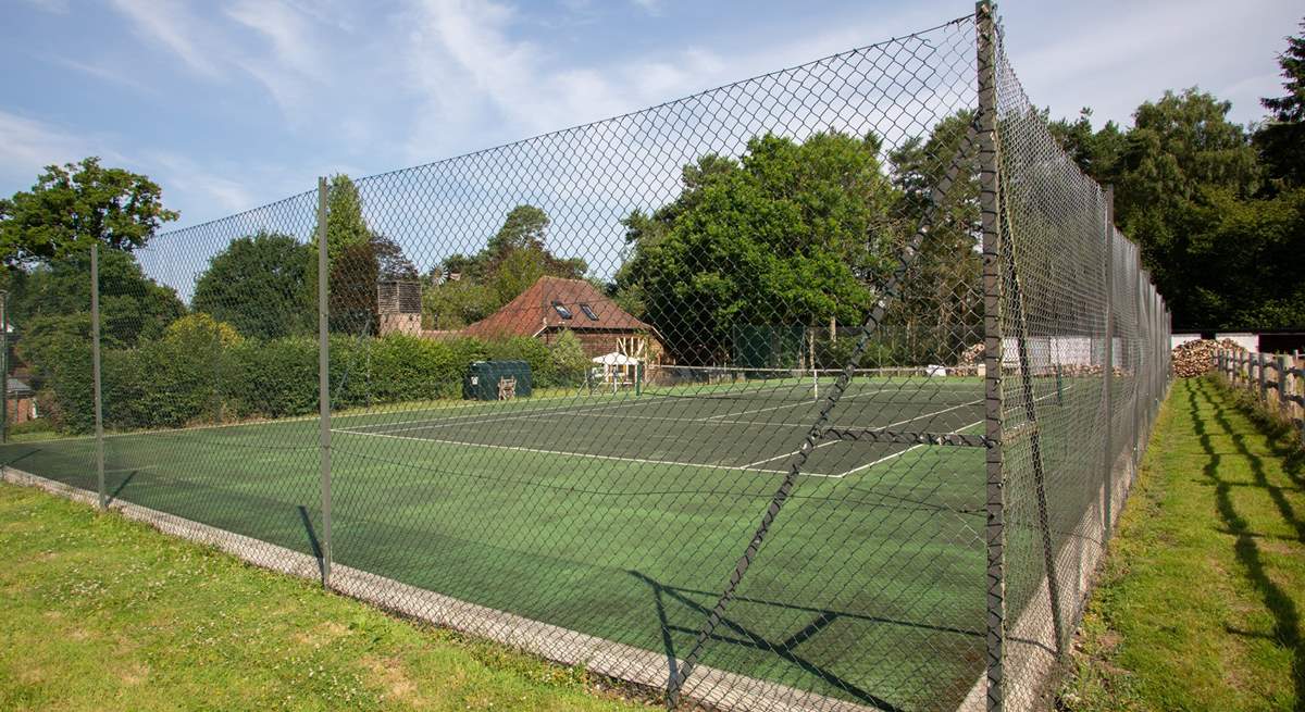 Shared tennis court.