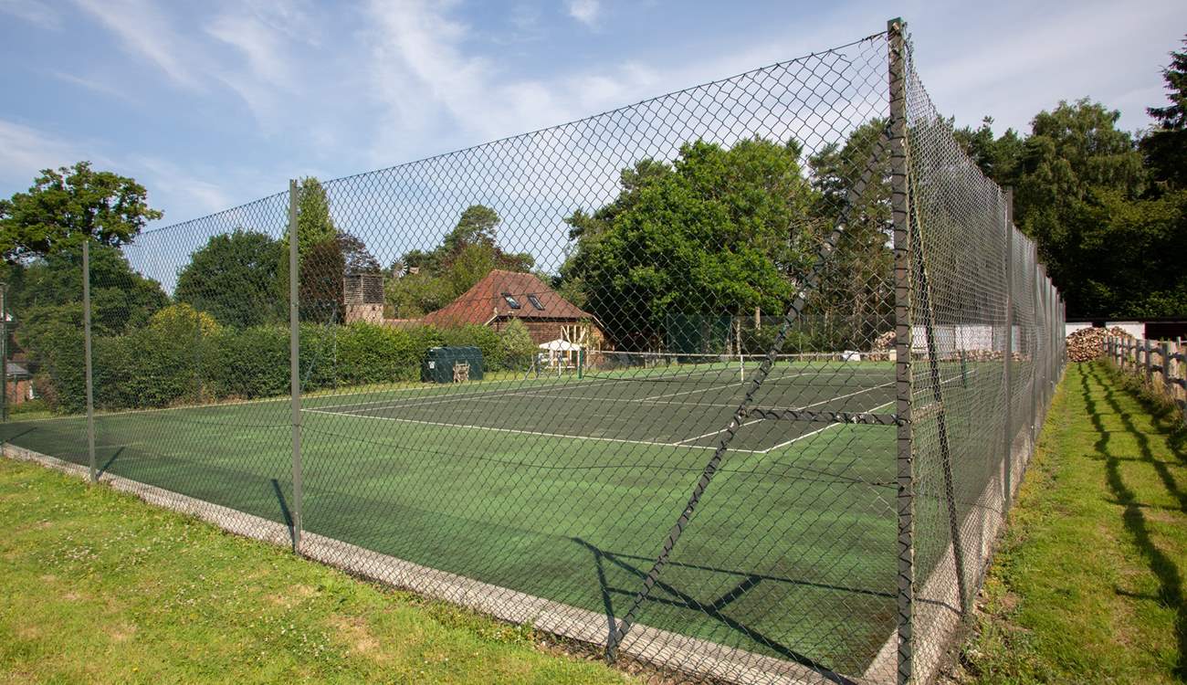 Shared tennis court.