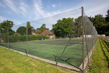 Shared tennis court.