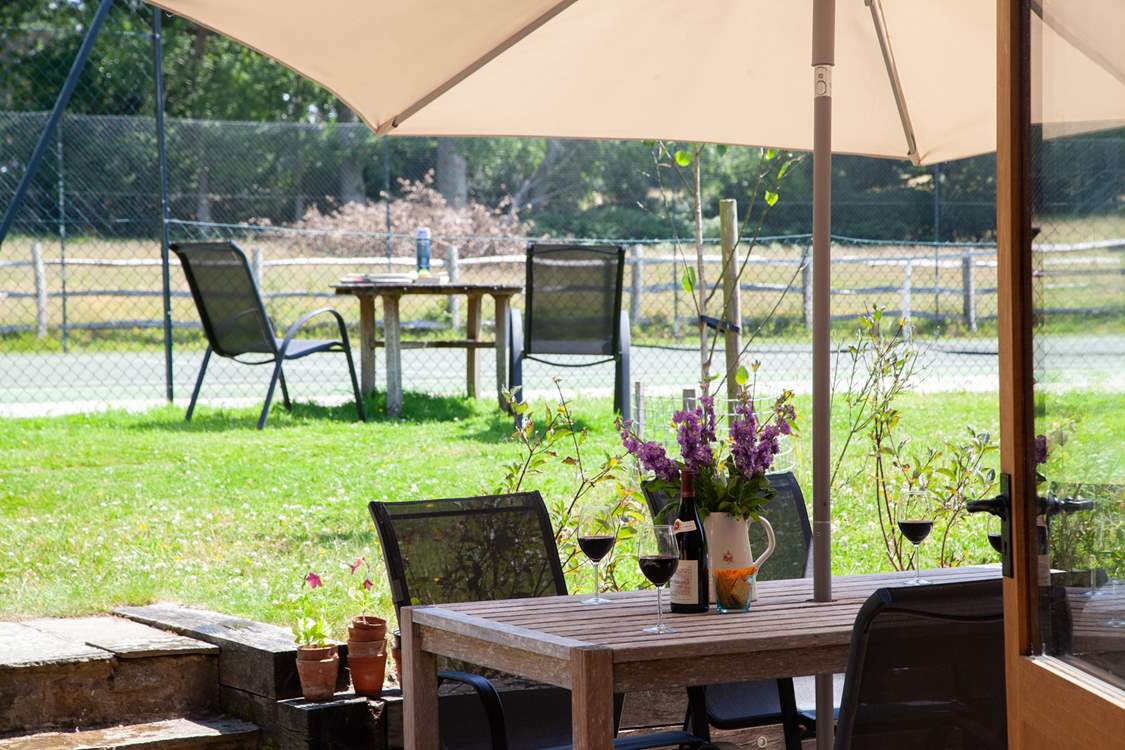 Enjoy a drink on the patio.