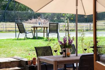 Enjoy a drink on the patio.