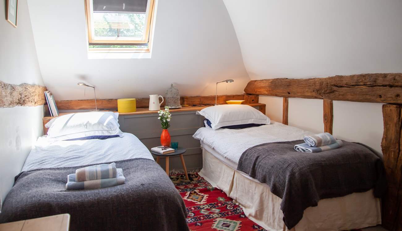 The twin beds can be made into a super king-size double.