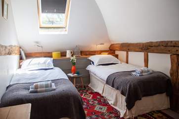 The twin beds can be made into a super king-size double.