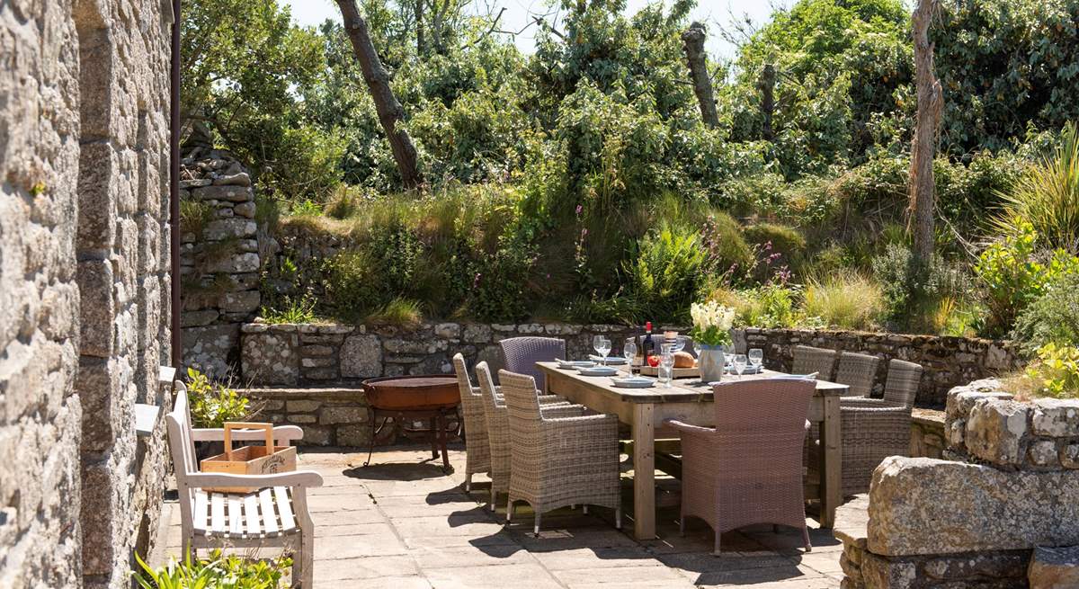 The beautiful terrace to the front of the cottage can be a real sun-trap.