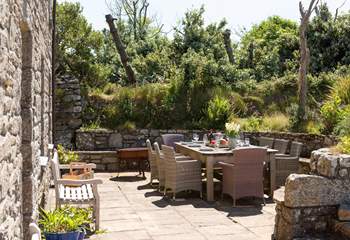 The beautiful terrace to the front of the cottage can be a real sun-trap.