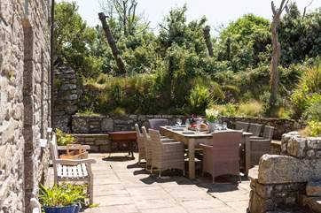 The beautiful terrace to the front of the cottage can be a real sun-trap.