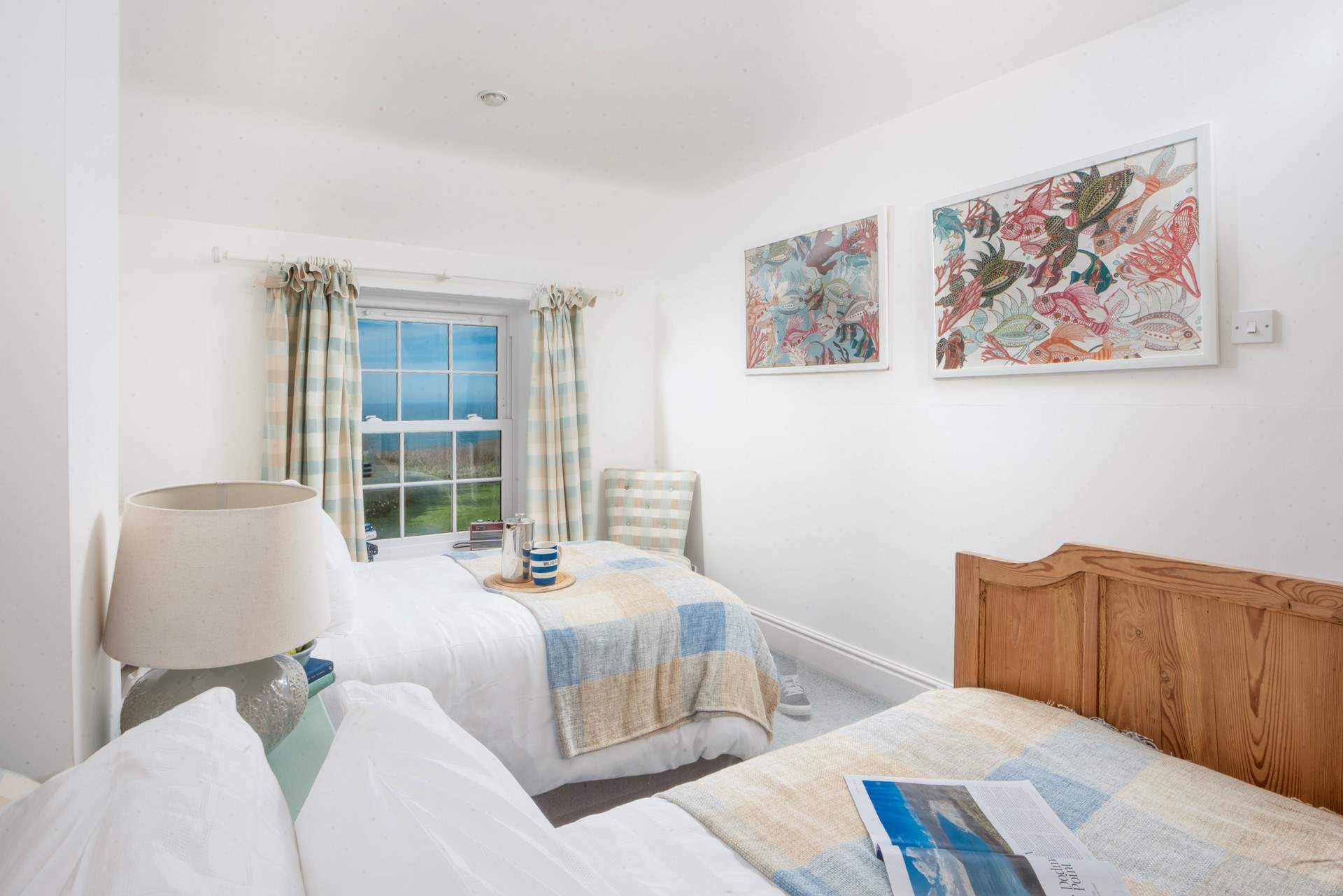 The lovely twin bedded room.