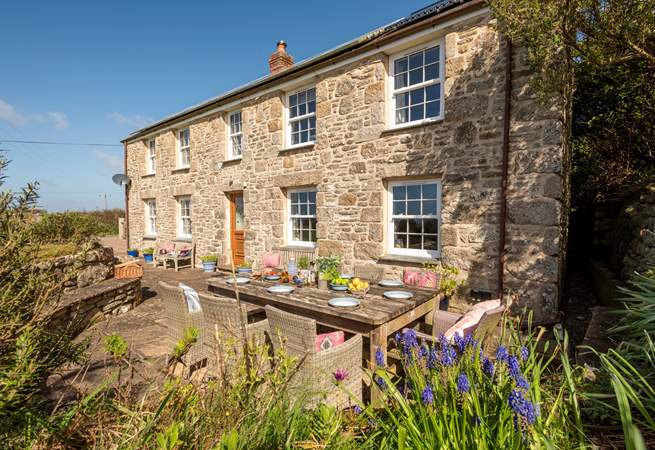The sunny terrace accessed from the dining-room.