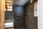 The stylish shower-room - yes, this is luxury glamping!