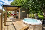 Bubble your troubles away in the hot tub.