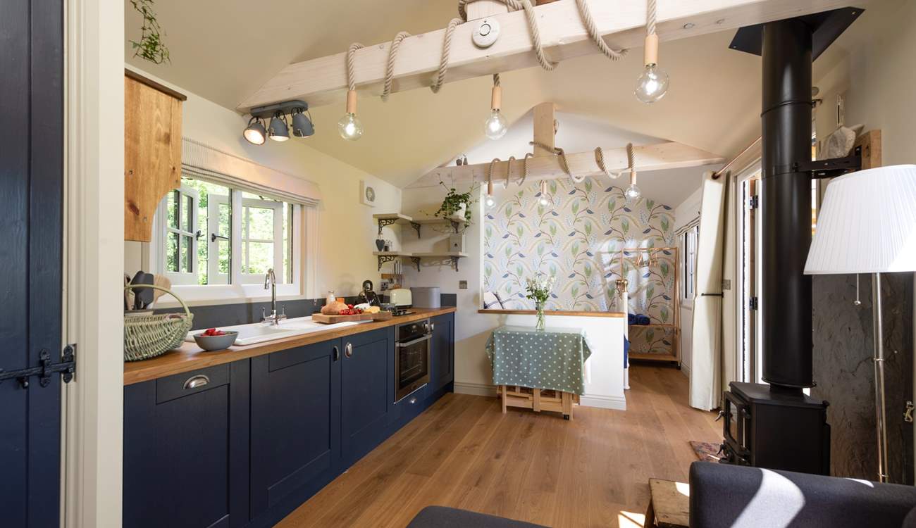 The living space is open plan and decorated beautifully. 