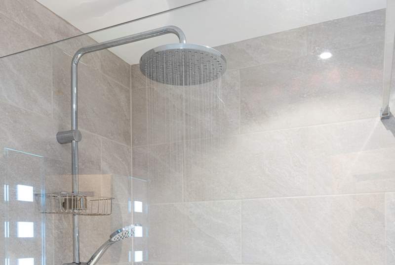 The shower has a lavish drench shower head.