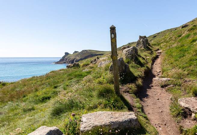 The dramatic west Cornwall coast path.