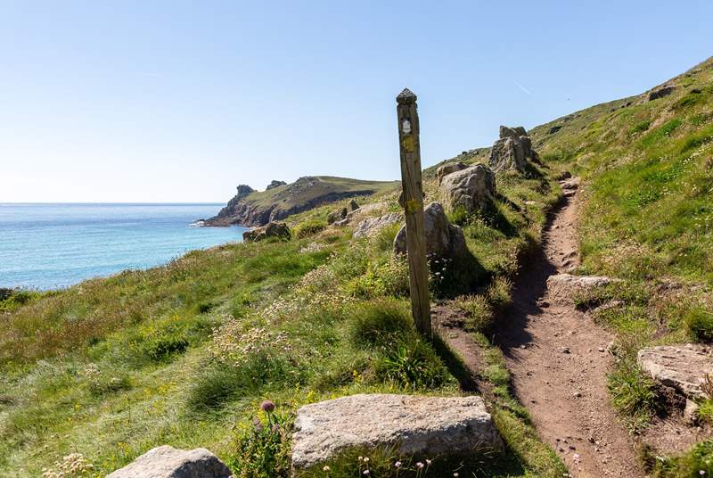 The dramatic west Cornwall coast path.
