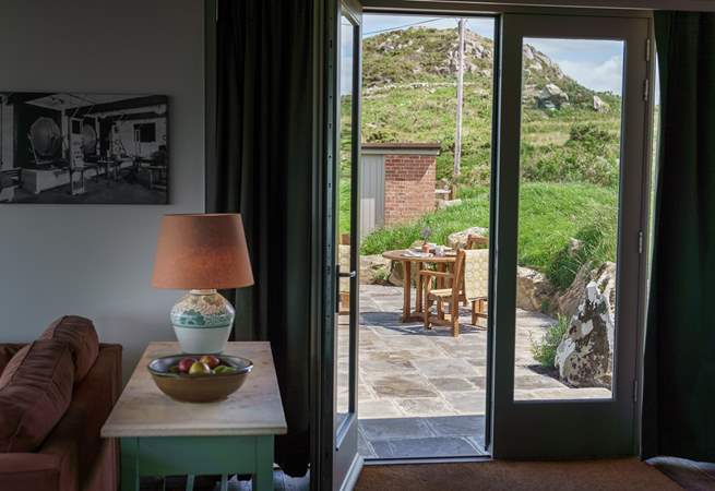 The outside space is perfect for alfresco dining. 