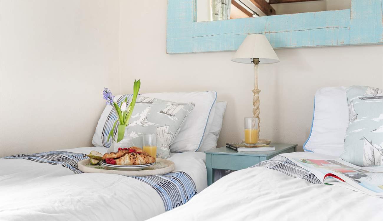 Charming bedroom 3 has twin beds recommended for children only.