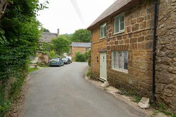 The pretty lane where Wayside Cottage is. Parking is available on this road but it is a little narrow so please take care.