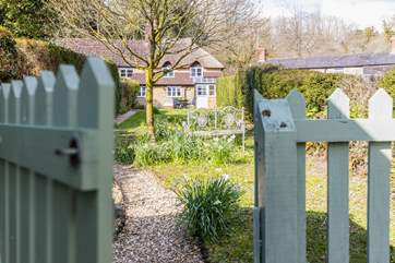 Peeking through the gate - isn't Wayside Cottage gorgeous?