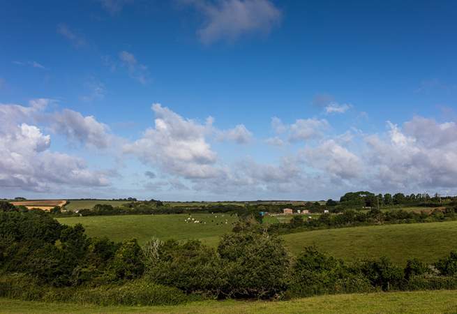 The view over the fields from the meadow.