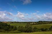 The view over the fields from the meadow.