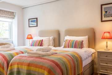 Bedroom 1 has 'zip and link' beds so can be made up as a super-king or twin beds.