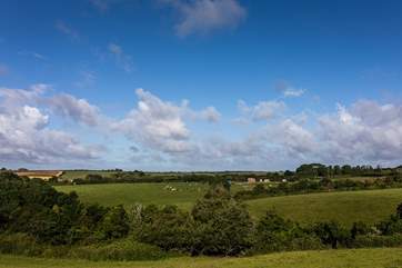 Views of rolling countryside from the meadow.