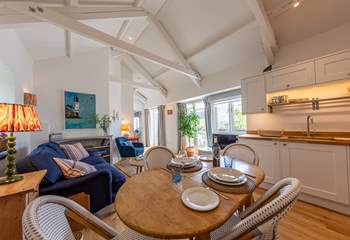 Looking from the dining-area towards the French doors.