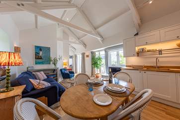 Looking from the dining-area towards the French doors.