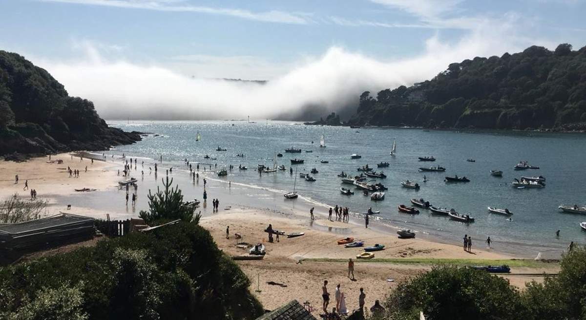 One of the bustling beaches in Salcombe.