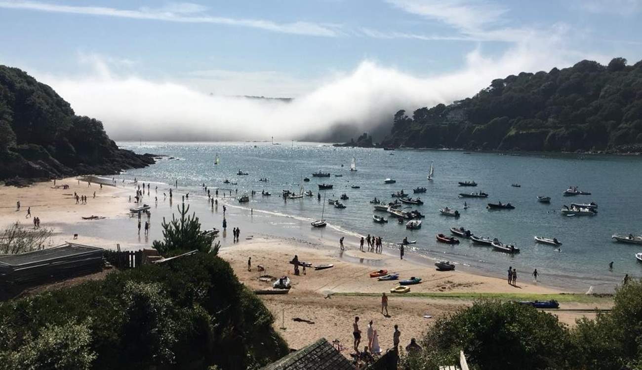 One of the bustling beaches in Salcombe.